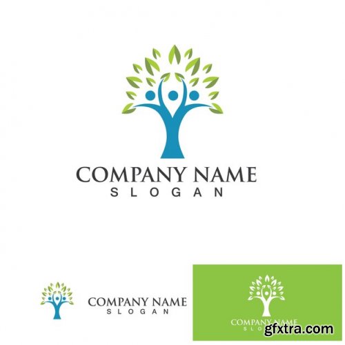 People tree logo and symbol vector