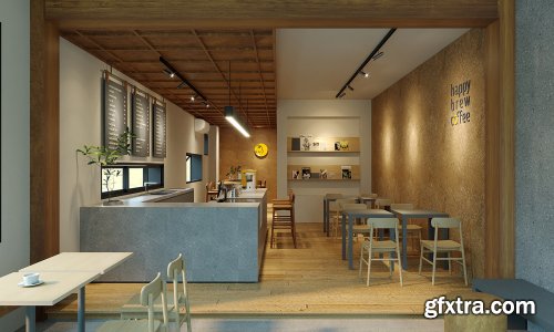 3D Coffee Room Interior by Linh Truong