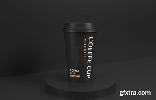 Coffee cup mockup with product stand