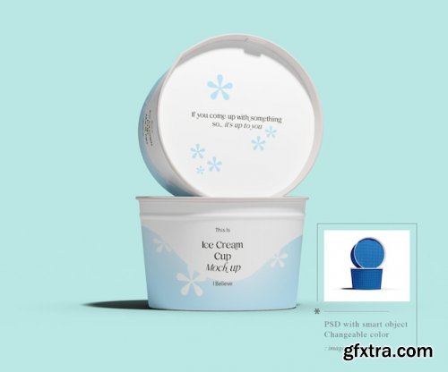 3d ice cream cup mockup