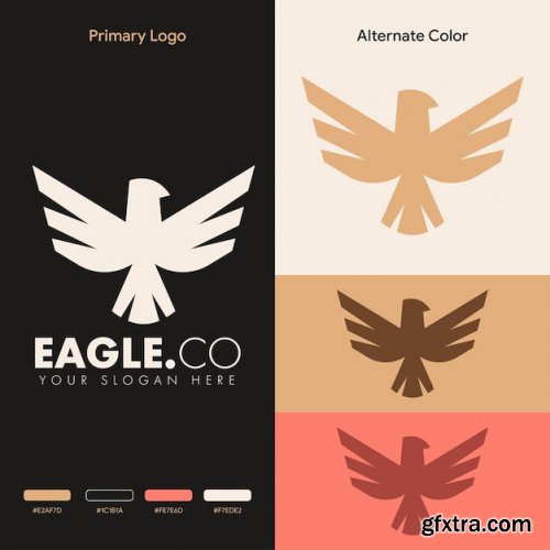 Elegant minimalist eagle logo concept