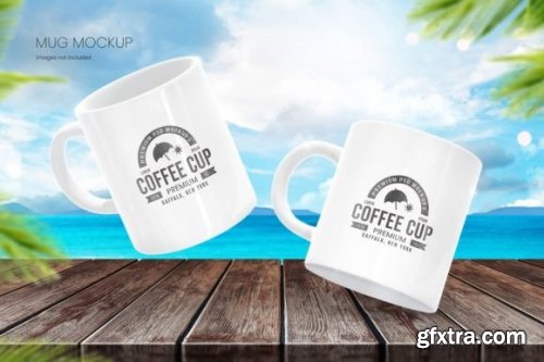 Coffee Mug Mockup on the Beach