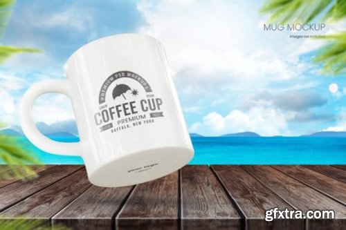 Coffee Mug Mockup on the Beach