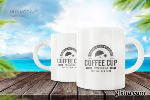 Coffee Mug Mockup on the Beach