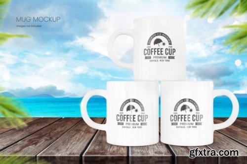 Coffee Mug Mockup on the Beach