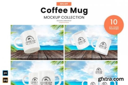 Coffee Mug Mockup on the Beach