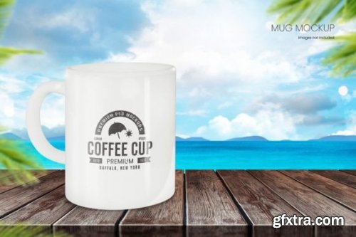 Coffee Mug Mockup on the Beach