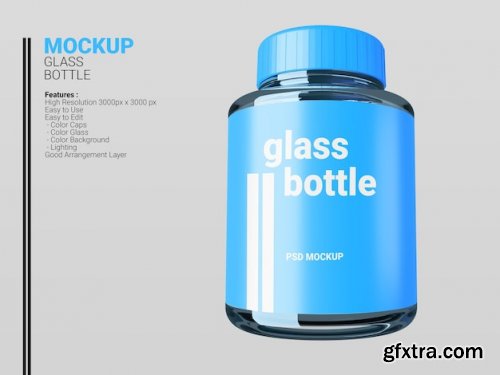 Mockup glass bottle pharmacy