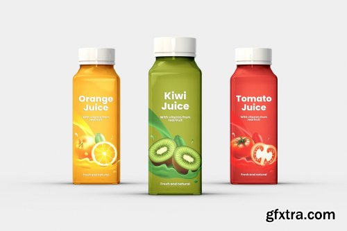 CreativeMarket - Juice Bottle Packaging Mockup - 3 Views 7345179