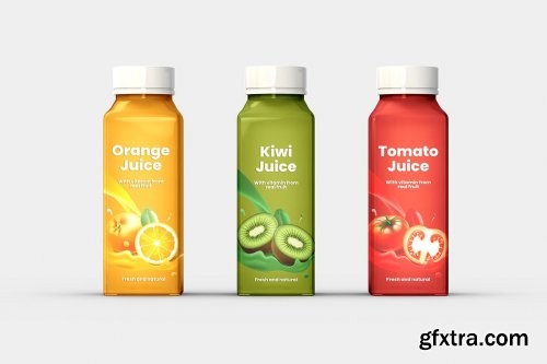 CreativeMarket - Juice Bottle Packaging Mockup - 3 Views 7345179