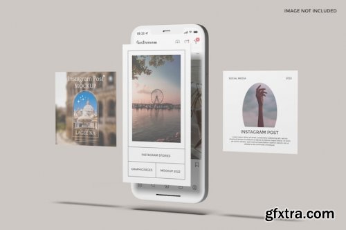 Instagram post with smartphone mockup 