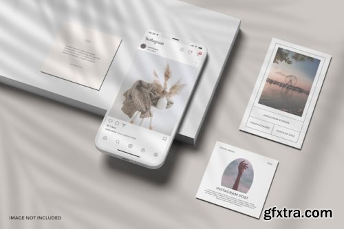 Instagram post with smartphone mockup 