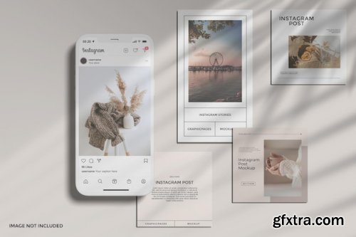 Instagram post with smartphone mockup 