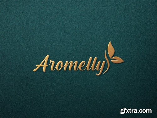 Golden foil logo mockup