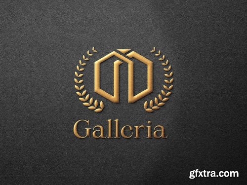 Golden foil logo mockup