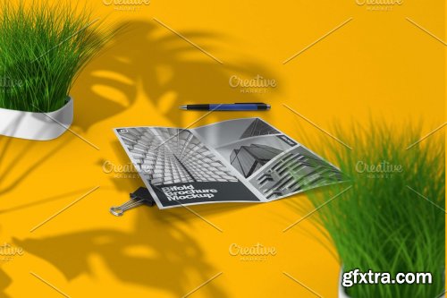 CreativeMarket - Opened Bifold Brochure Mockup 7312539