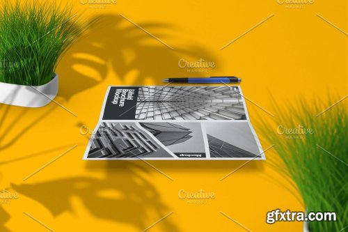 CreativeMarket - Opened Bifold Brochure Mockup 7312539