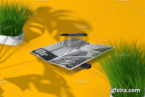 CreativeMarket - Opened Bifold Brochure Mockup 7312539