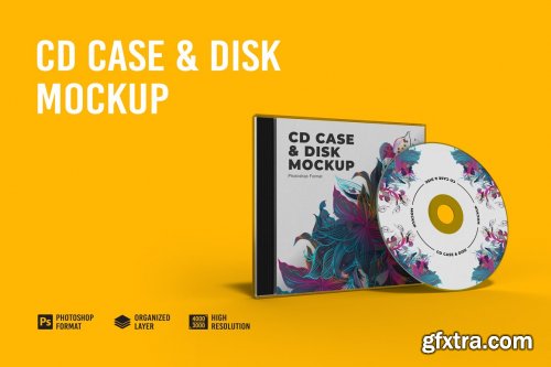 CreativeMarket - CD Case & Disk Mockup 7312303