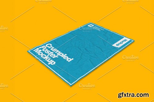 CreativeMarket - Crumpled Poster or Flyer Mockup 7305263