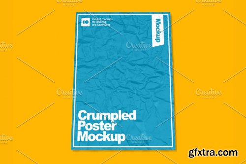 CreativeMarket - Crumpled Poster or Flyer Mockup 7305263