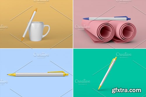 CreativeMarket - Ballpoint Pen Mockup - 5 views 6500690