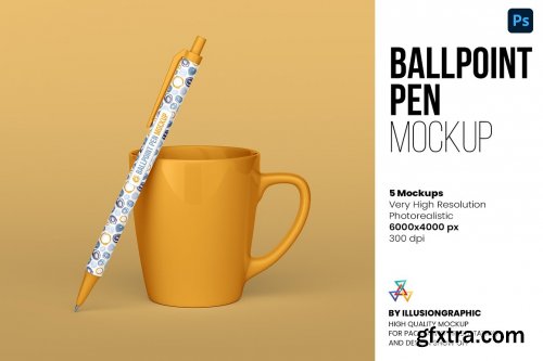 CreativeMarket - Ballpoint Pen Mockup - 5 views 6500690