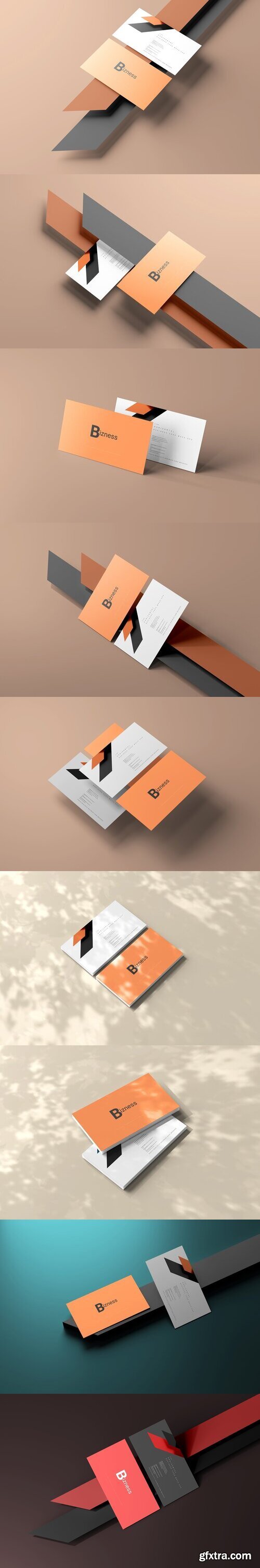 CreativeMarket - Horizontal Business Cards Mockup 7364393