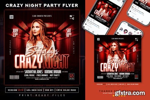 Crazy Night Party Flyer 8KTUL9W