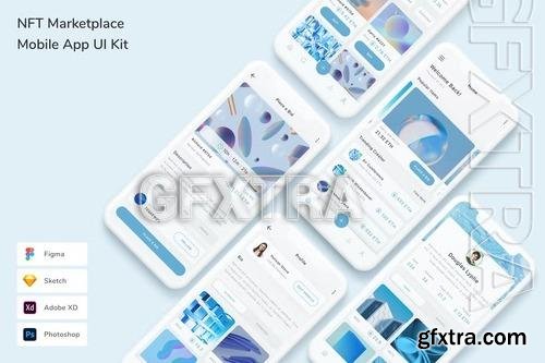 NFT Marketplace Mobile App UI Kit 8DC59RR