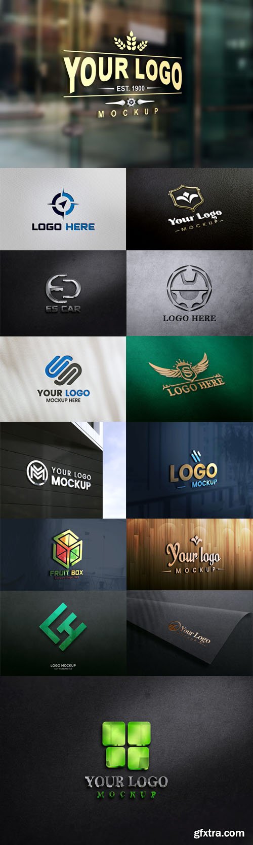 10+ Photorealistic 3D Logos PSD Mockups Templates Collection