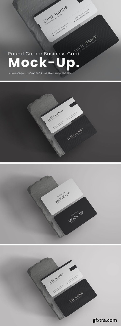 Round Corner Business Card Mockup RXSD4XQ