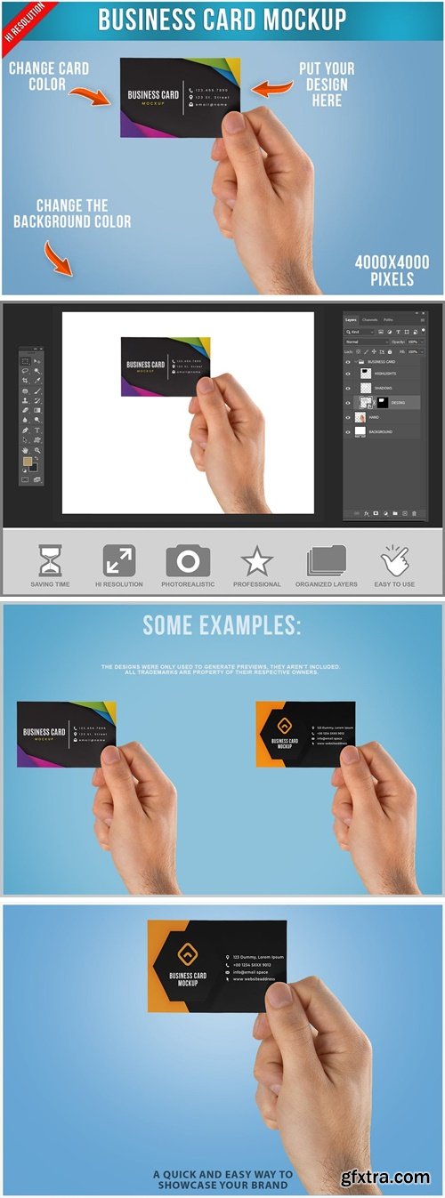 Business Card in Hand Mockup Template AAH86W4