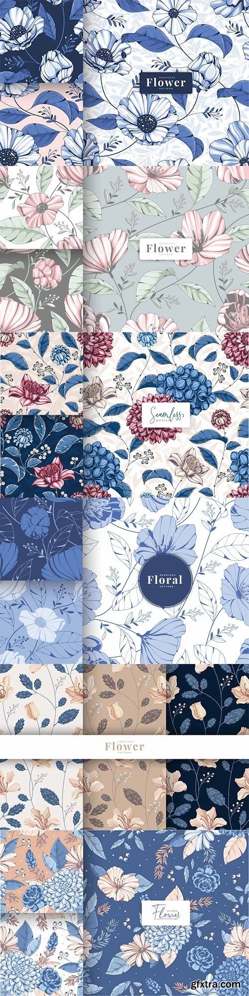 Vintage lyxury hand drawn vintage floral seamless pattern