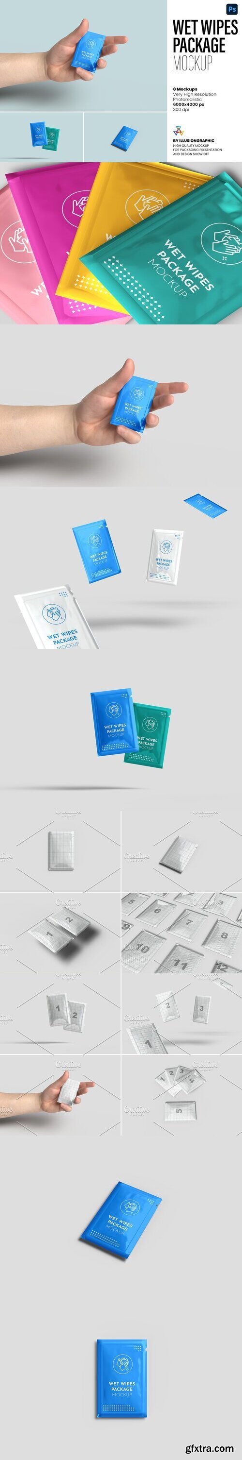 CreativeMarket - Wet Wipes Package Mockup - 8 views 7370776