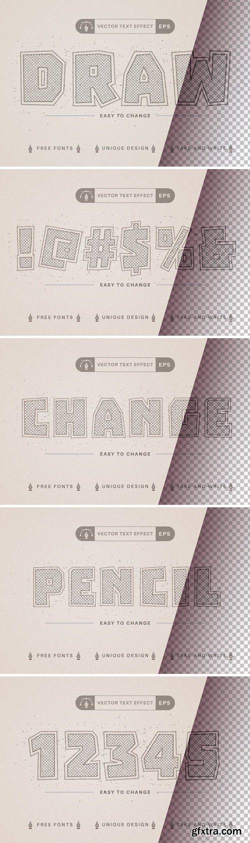 Pencil Charcoal - Editable Text Effect, Font Style YWRFBFZ