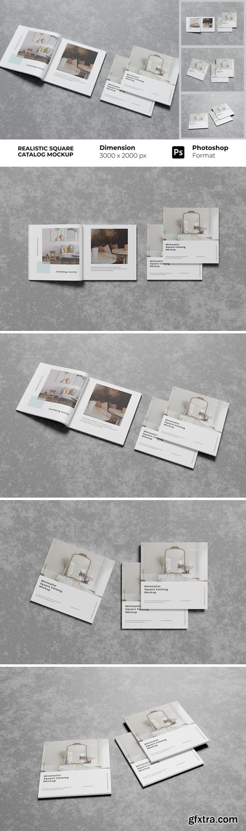 Realistic Square Catalog Mockup H3WVLJL