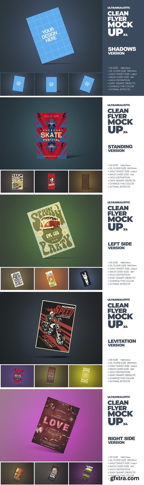 Clean Flyer Shadow Mockups x4 K5ZW5SC