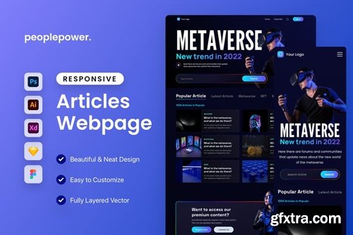 Metaverse Article & Blog Website Template P59UMAQ