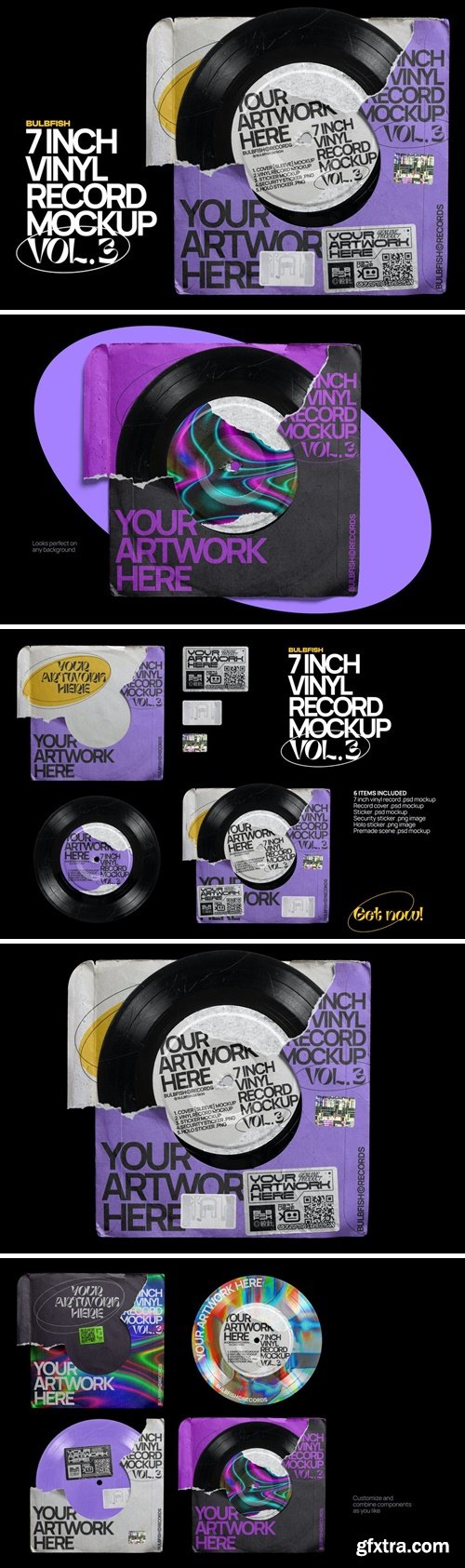 7 Inch Vinyl Record Mockup Vol.3 P3X64R7