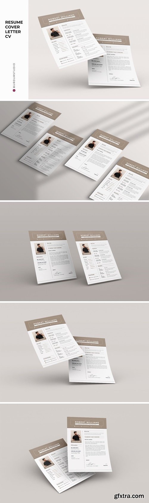 Clean brown CV Resume & Cover Letter A28CCKF