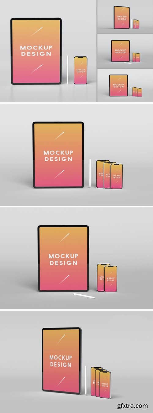 Tablet Screen White Smartphone Mockup HD7CJGC