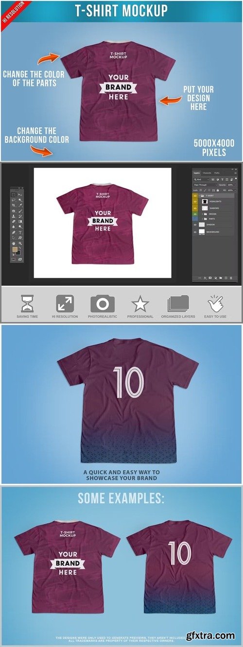 T-Shirt Mockup Back View Template