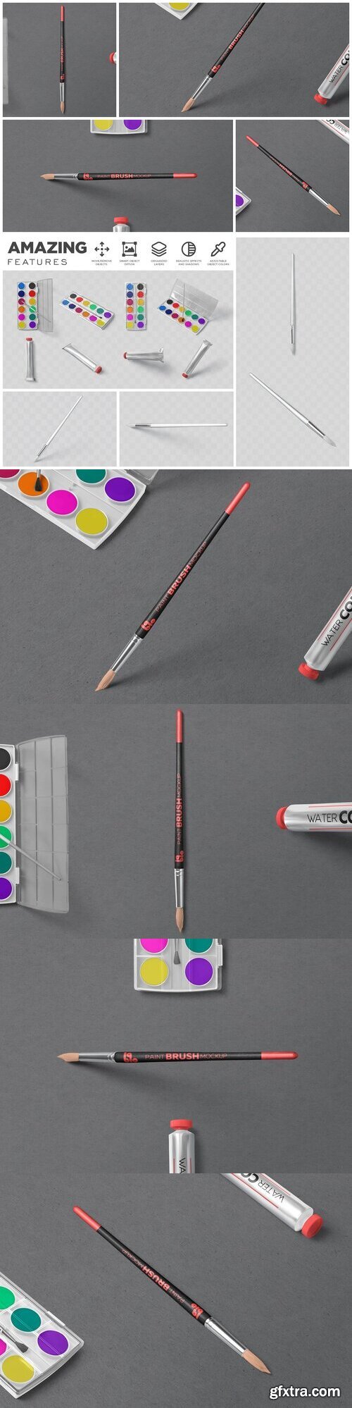 CreativeMarket - Round Tip Paint Brush Mockups 7305651