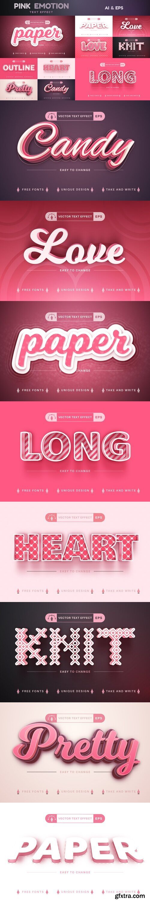 CreativeMarket - Set 10 Pink Love Editable Effect 7377135