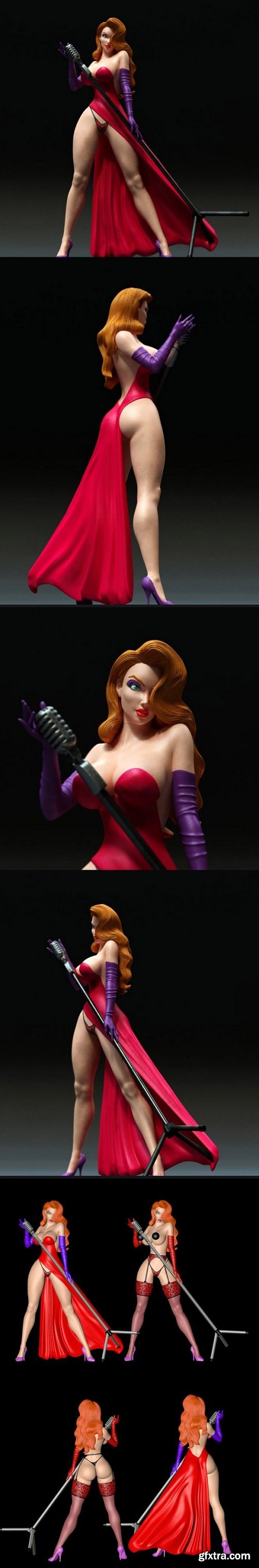 Onicron - Jessica Rabbit 3D Print Model