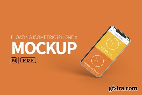 Floating Isometric iPhone Mockup YASZSGD