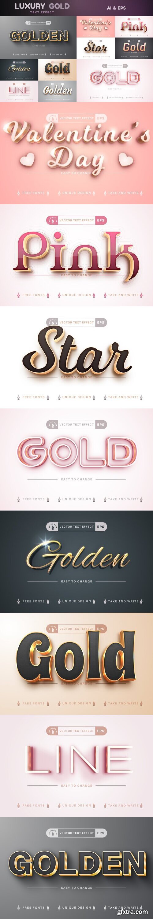 CreativeMarket - Set 10 Gold Editable Text Effects 7385662