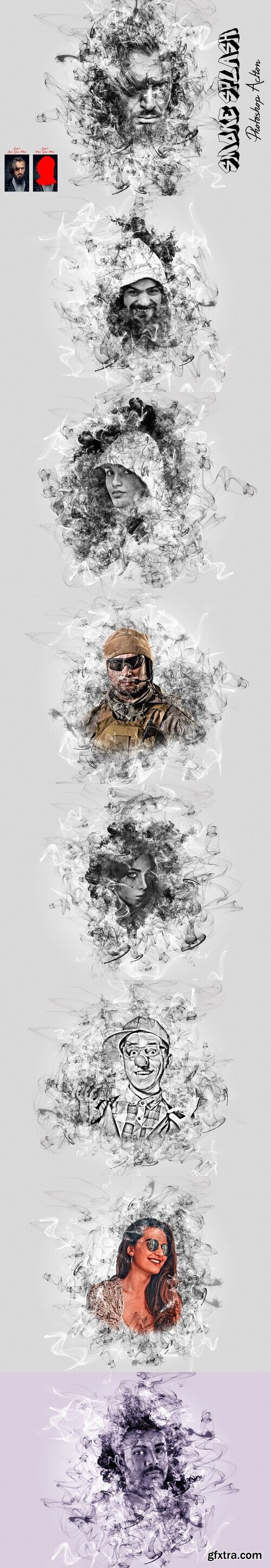 CreativeMarket - Smoke Splash Photoshop Action 7384690