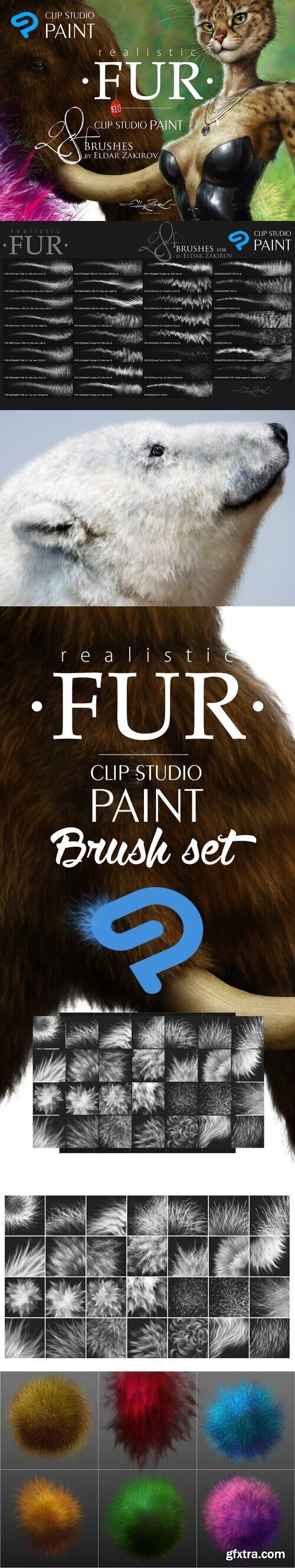28 Realistic FUR Clip Studio Brushes